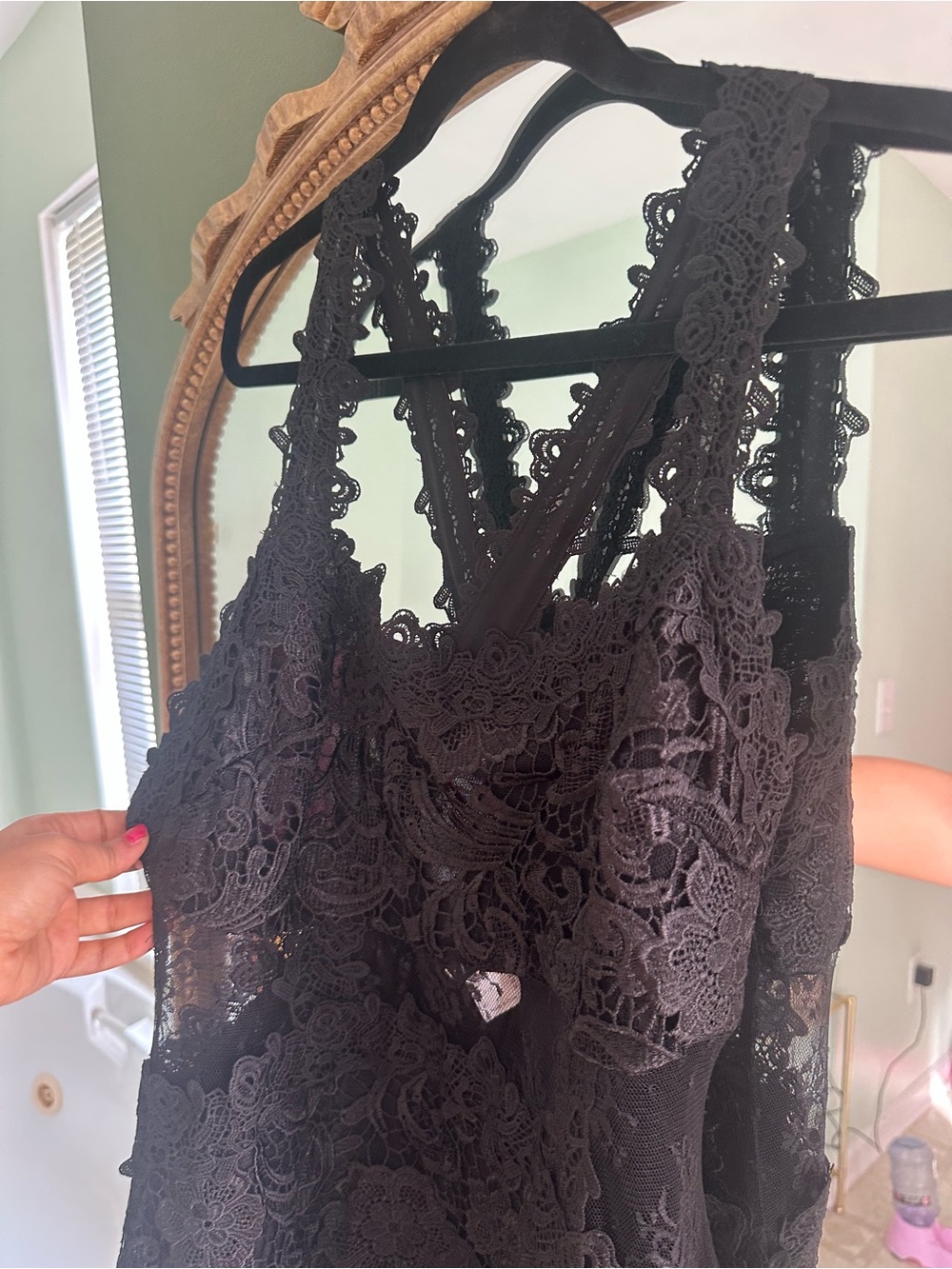 VENUS Black Floral Lace Mini Dress - Picture 5 of 5